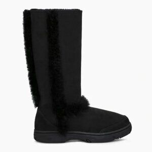 UGG | Sunburst Classic II Waterproof Black Tall Faux Fur Sheepskin Boot Size 6